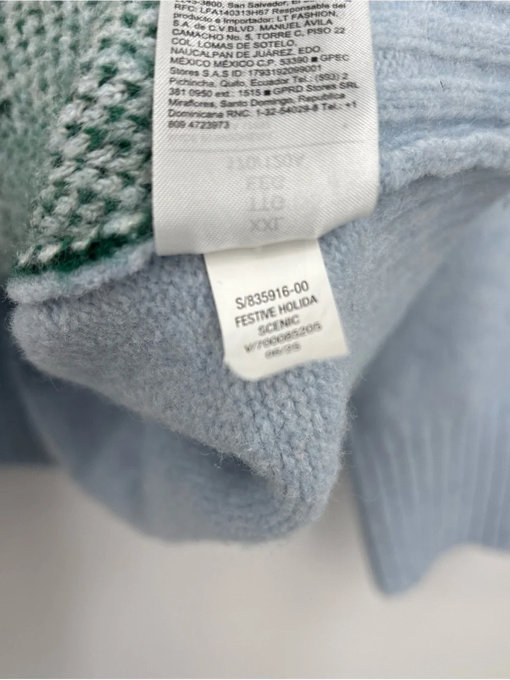 Sz XXL Old Navy Light Blue Scenic Forest Christmas vibes Crewneck Sweater used - Picture 11 of 15